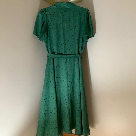 Nanette Lepore Polka Dot Dress Green/Black Sz 8 Women’s - Picture 3 of 13